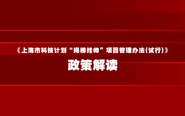 《上海市科技计划“揭榜挂帅”项目管理办法（试行）》政策解读