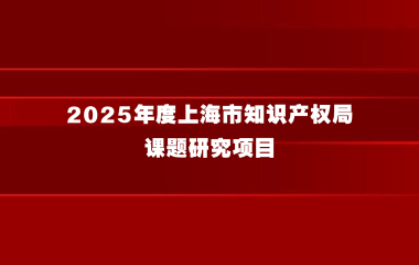 关于申报2025年度上海市知识产权局课题研究项目的通知