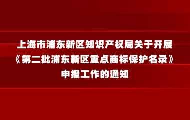 上海市浦东新区知识产权局关于开展《第二批浦东新区重点商标保护名录》 申报工作的通知