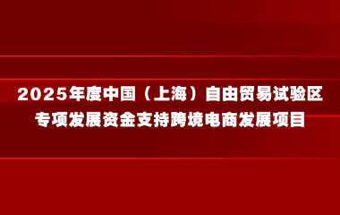 关于组织申报2025年度中国（上海）自由贸易试验区专项发展资金支持跨境电商发展项目的通知