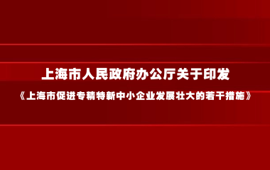 上海市促进专精特新中小企业发展壮大的若干措施
