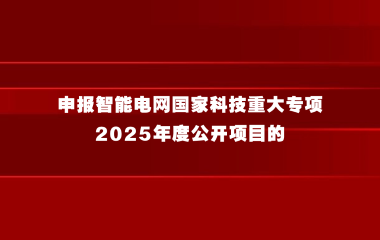关于组织申报智能电网国家科技重大专项2025年度公开项目的通知